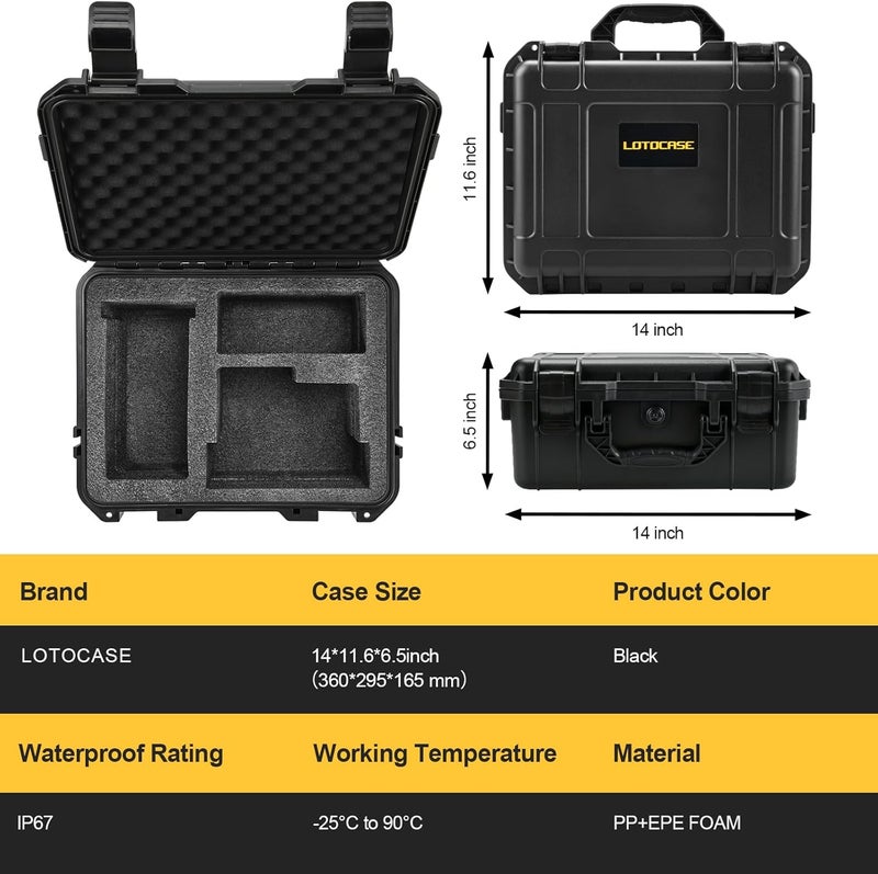 LOTOCASE حقيبة صلبة لموجه ديوالت - حقيبة أدوات لموجه ديوالت 20 فولت ماكس XR اللاسلكي للأخشاب، صندوق مقاوم للماء والصدمات ل DCW600B | البطارية والشاحن (حقيبة فقط) - Image 5